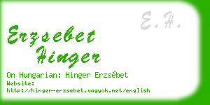 erzsebet hinger business card