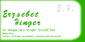 erzsebet hinger business card